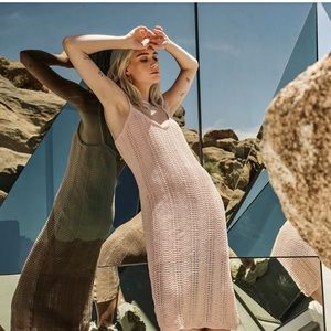 CROCHET ALL DAY MIDI DRESS - MUSHROOM